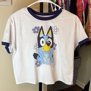 Women's White and Blue Character Tee